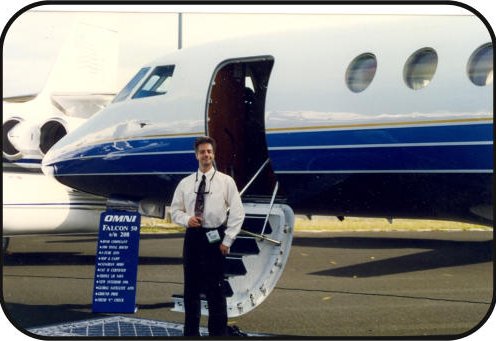 Boarding stairs of a consigned aircraft at Easton