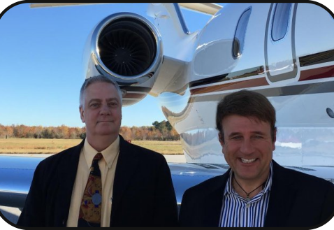 Broker and client beside the engine inlet